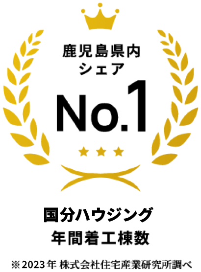 国分ハウジング不動産年間着工件数 鹿児島県内シェアNo.1